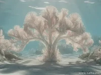 Soft Coral Colony: Fully Extended and Glowing