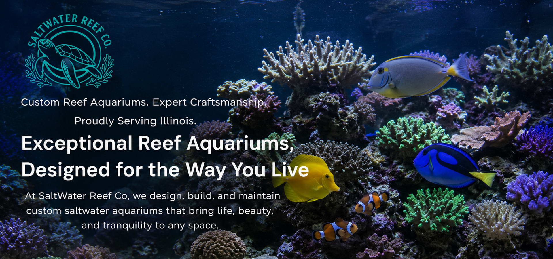 SaltwaterReefCo, aquarium installation, maintenance, IL